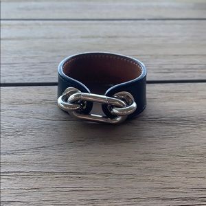 Balenciaga leather cuff bracelet.